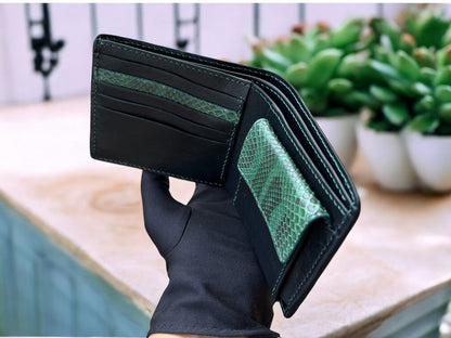 Green Python Wallet With Coin Pocket