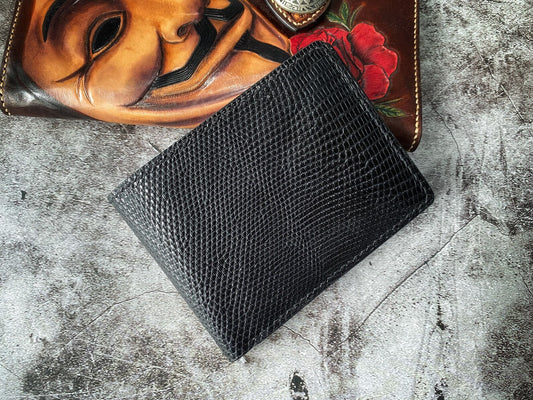Black Lizard Leather Wallet