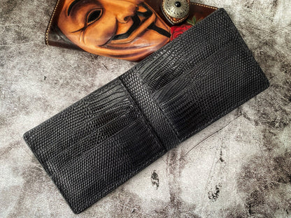 Black Lizard Leather Wallet