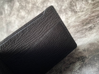 Minimalist Black Shark Skin Leather Wallet