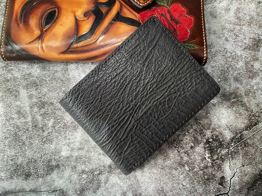 Black Shark Skin Leather Wallet