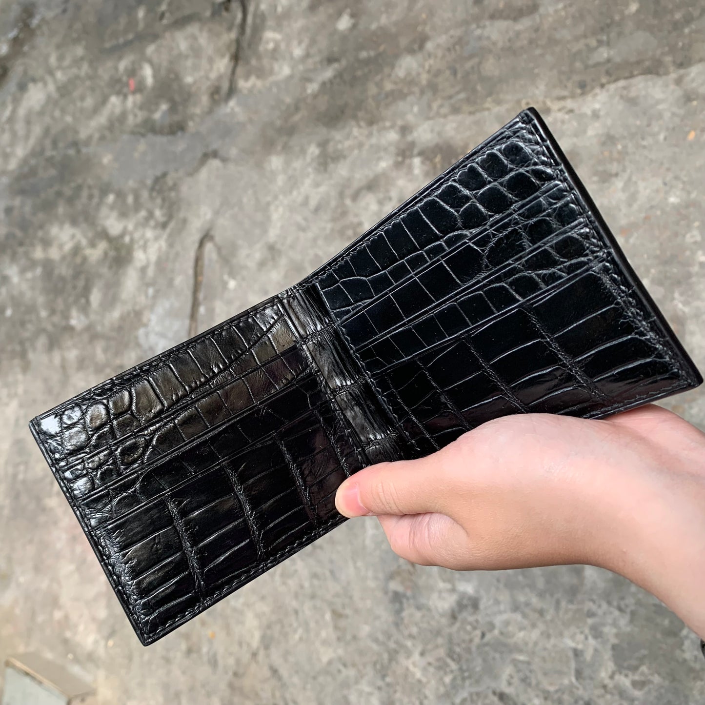 Black Alligator Leather Wallet