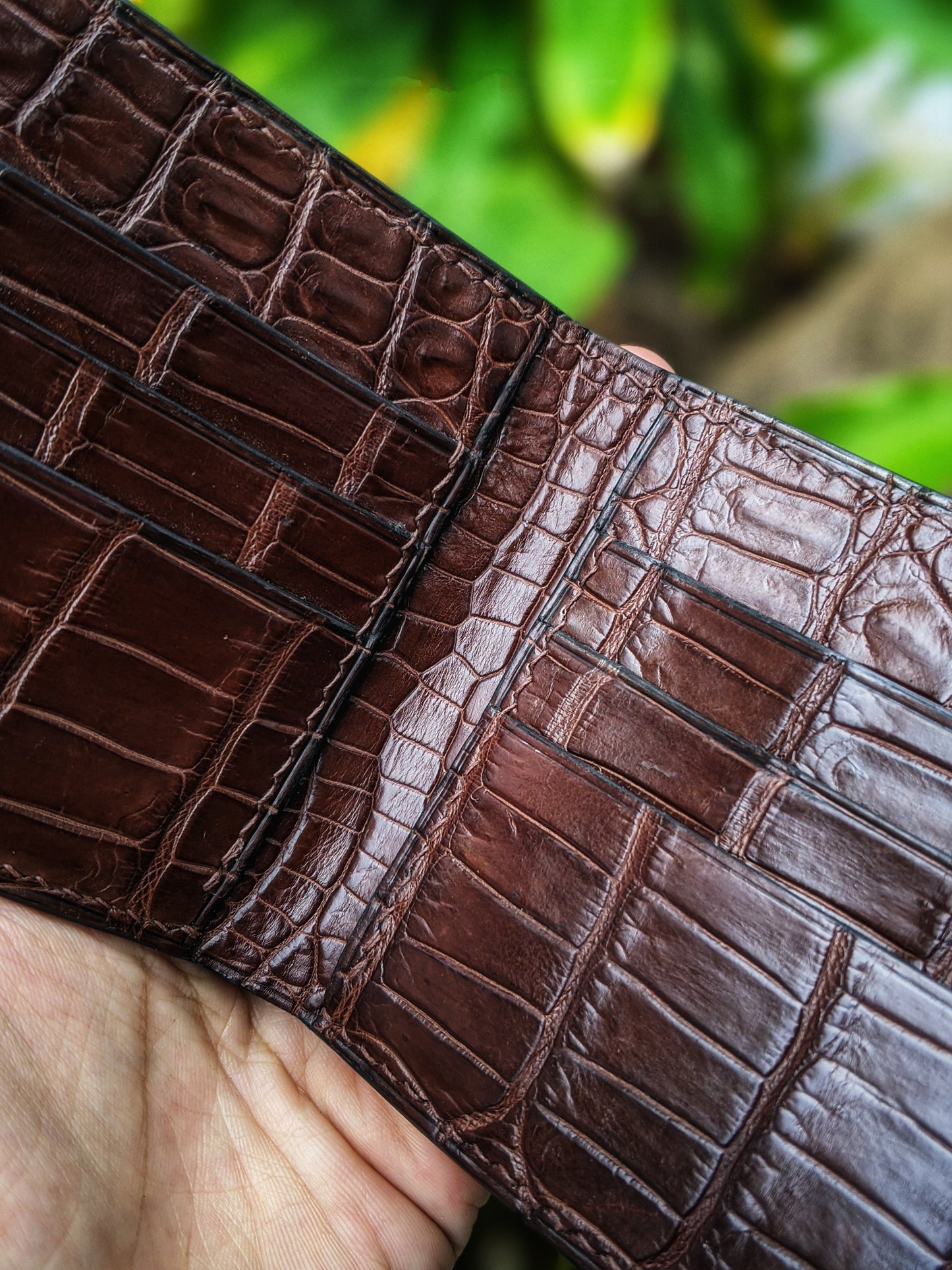 Brown Alligator Leather Wallet