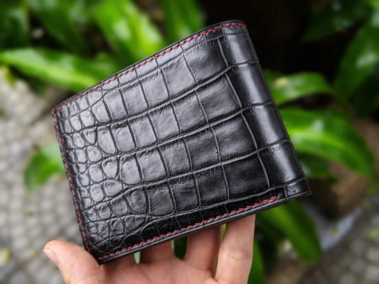 Custom Black Alligator Leather Wallet