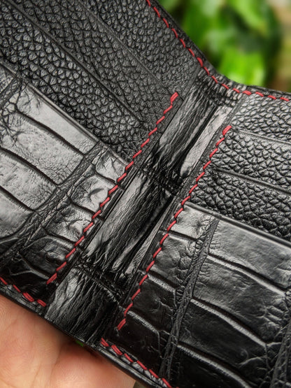 Custom Black Alligator Leather Wallet