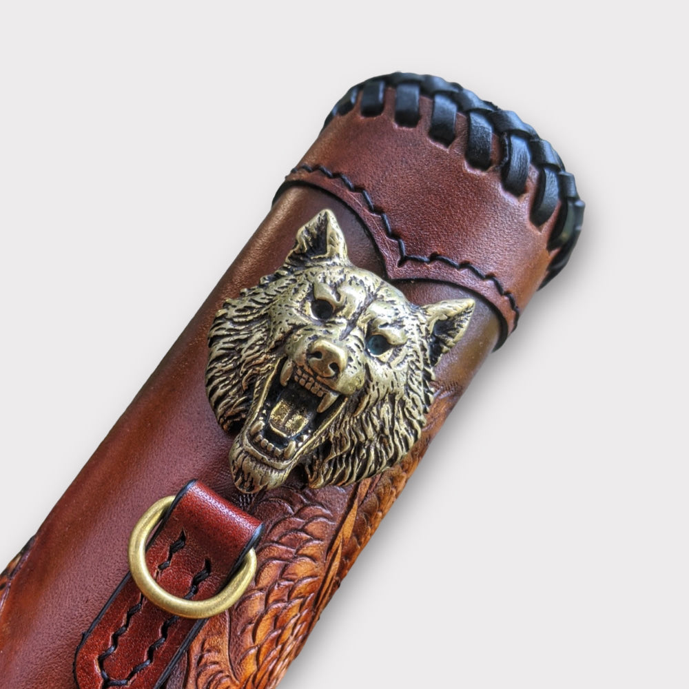 Custom Hand-Carved Dragon & Tiger Zipper Long Wallet