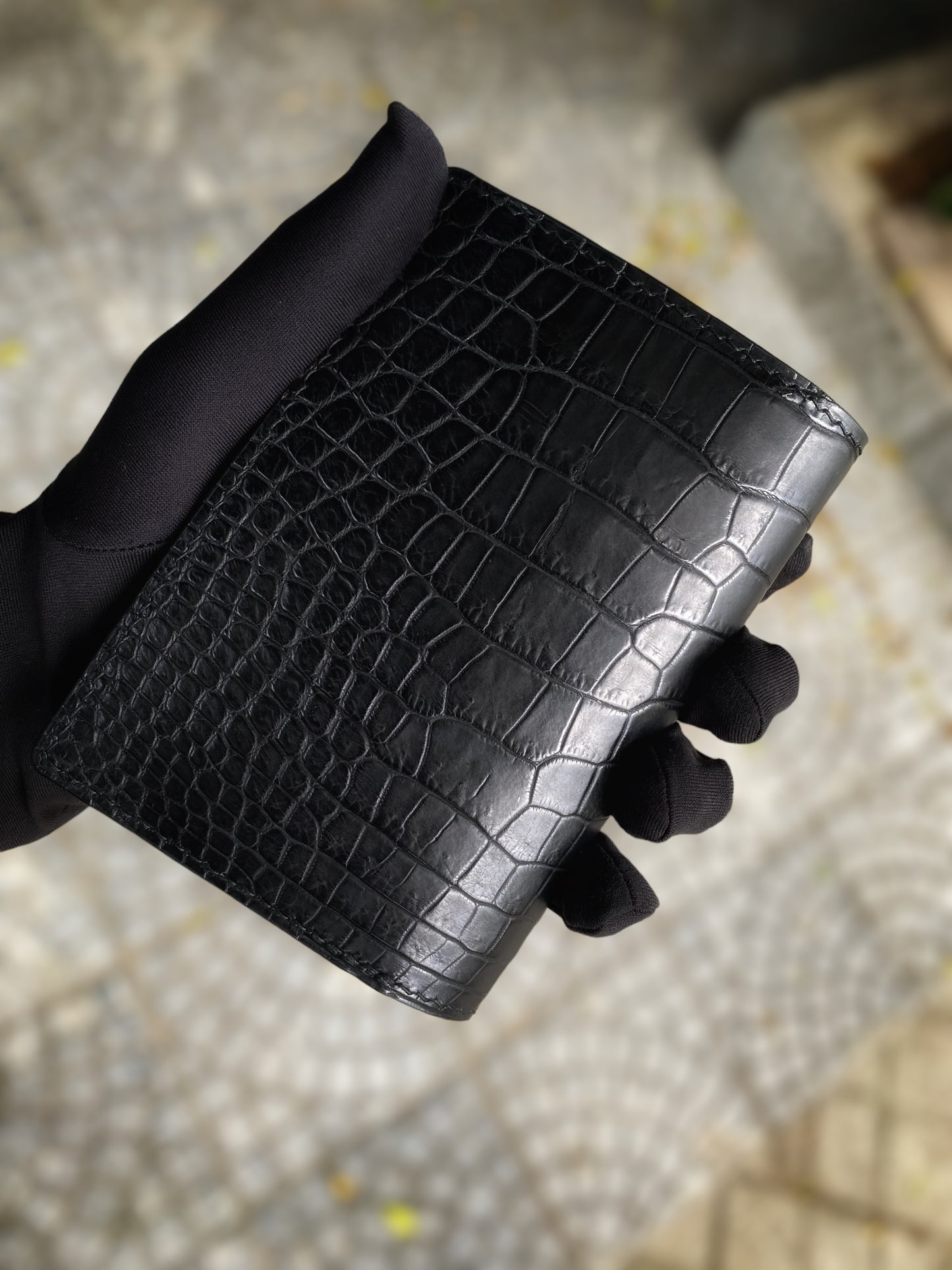Custom Black Alligator Passport Holder