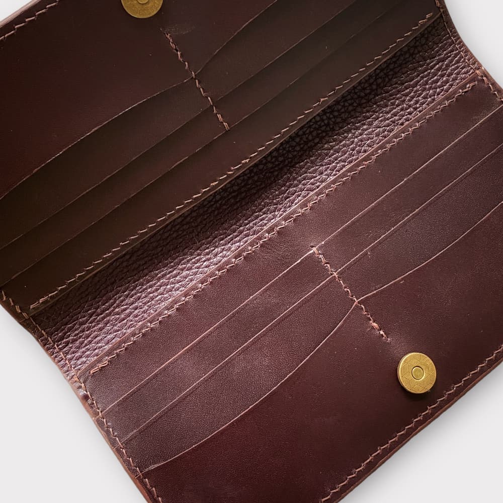 Custom Hand-Carved Skull Ace Card Long Wallet