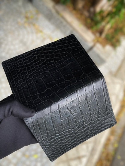 Custom Black Alligator Passport Holder
