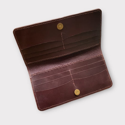Custom Hand-Carved Skull Ace Card Long Wallet