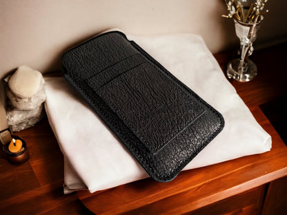 Custom Black Shark Skin Leather Phone Case