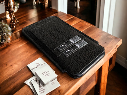 Custom Black Shark Skin Leather Phone Case