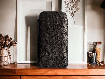 Custom Black Shark Skin Leather Phone Case