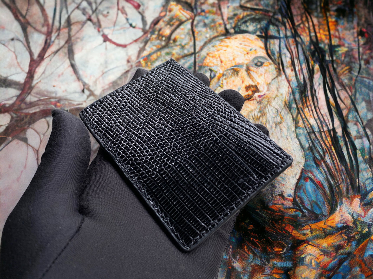 Custom Black Lizard Card Holder