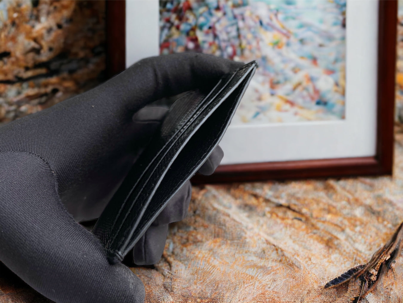 Custom Black Lizard Card Holder