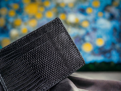 Custom Black Lizard Card Holder