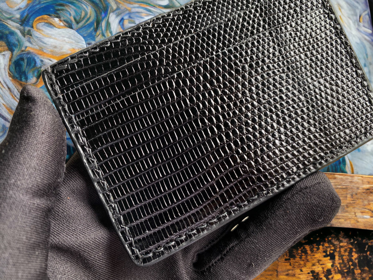 Custom Black Lizard Card Holder