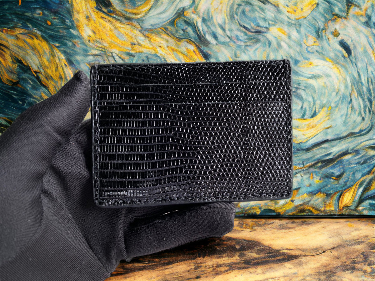 Custom Black Lizard Card Holder