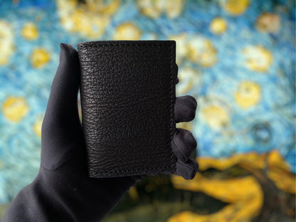 Custom Minimalist Black Shark Card Holder - Bifold Card Case