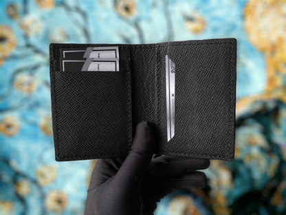 Custom Minimalist Black Shark Card Holder - Bifold Card Case