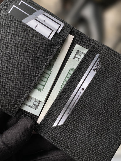 Custom Minimalist Black Shark Card Holder - Bifold Card Case