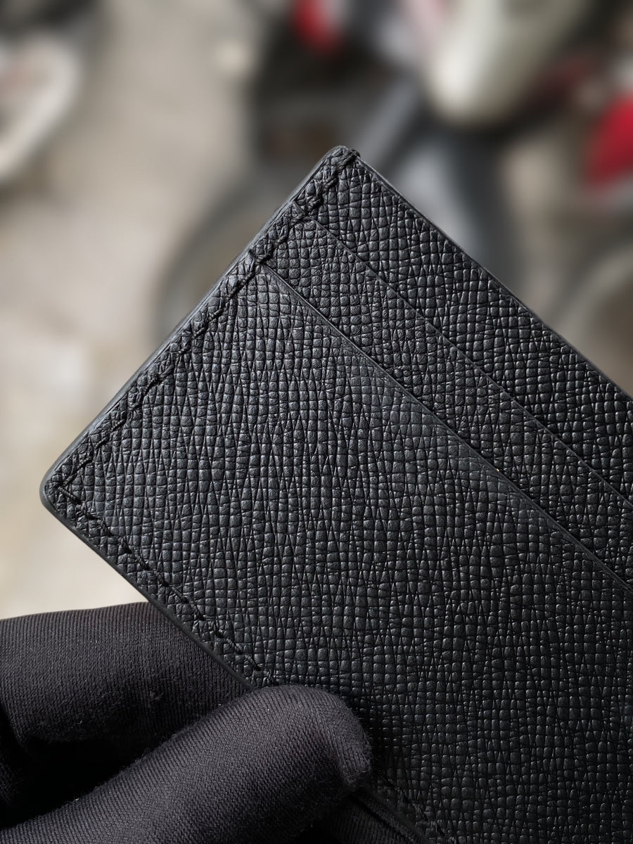 Custom Black Cowhide Card Holder