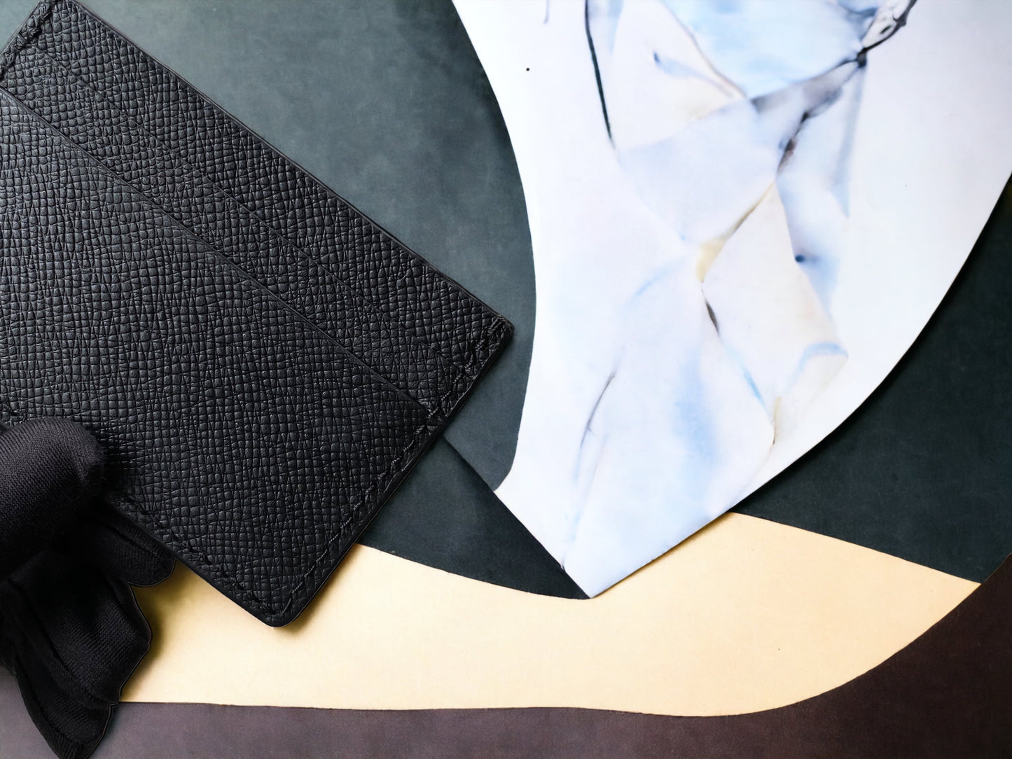 Custom Black Cowhide Card Holder