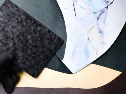 Custom Black Cowhide Card Holder