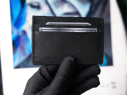 Custom Black Cowhide Card Holder