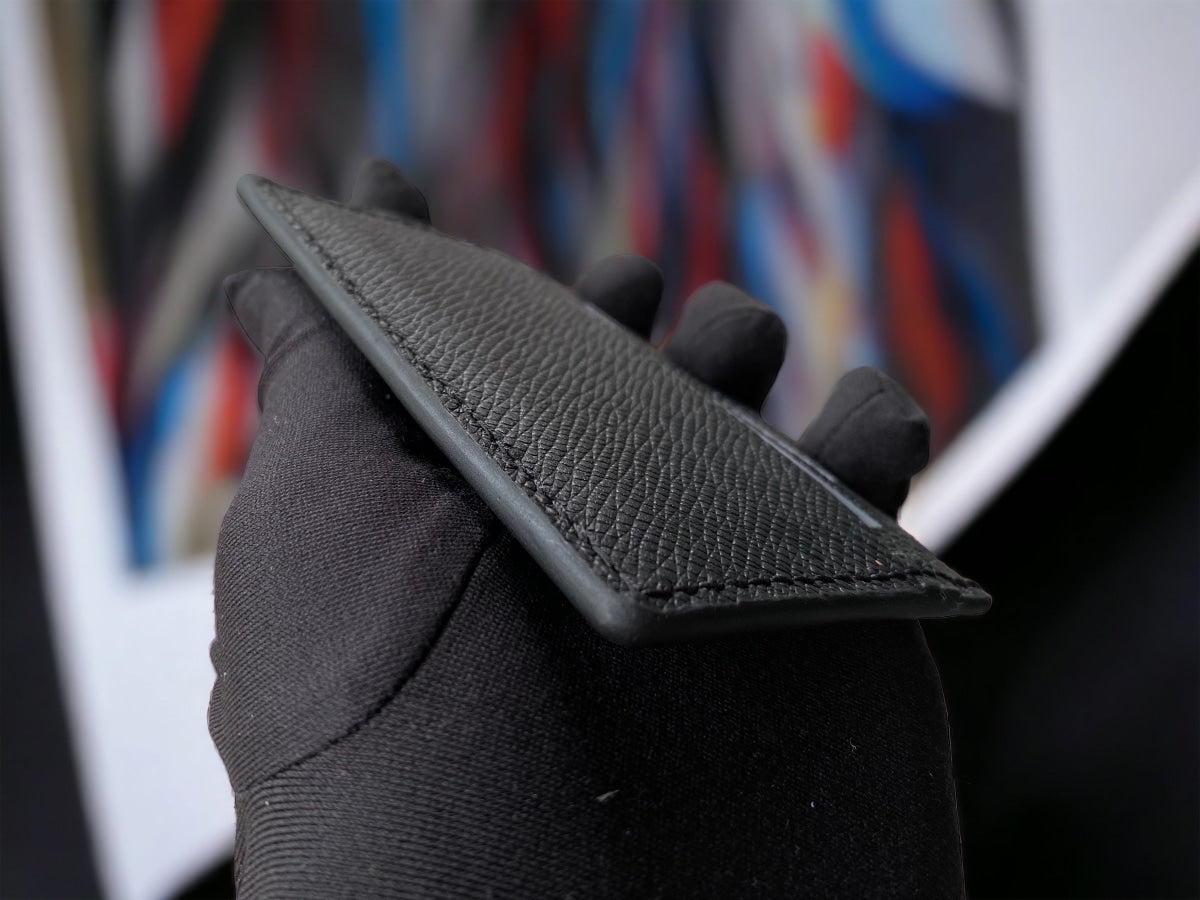 Custom Black Cowhide Card Holder