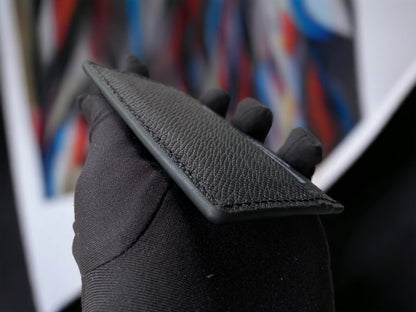 Custom Black Cowhide Card Holder
