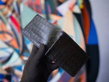 Custom Minimalist Alligator Leather Bifold Wallet