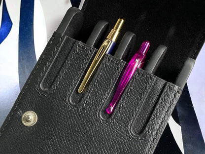 Epsom Black Cowhide Pen Case