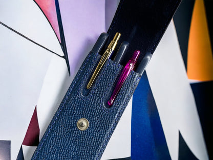 Epsom Navy Blue Cowhide Pen Case