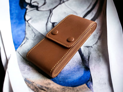 Brown Cowhide Pen Case