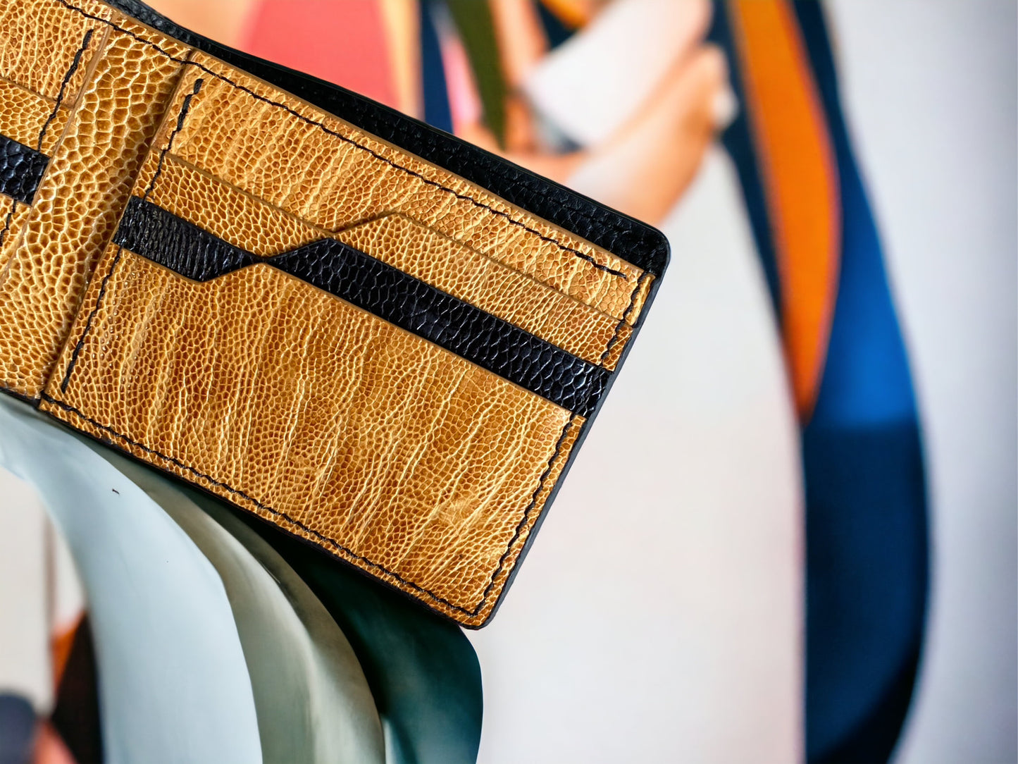 Custom Black Shark Skin & Python Men Wallet