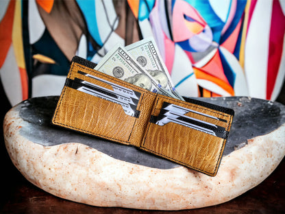 Custom Black Shark Skin & Python Men Wallet