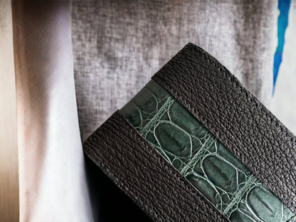 Custom Black Shark Skin & Alligator Men Wallet
