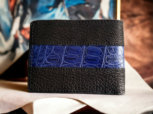 Custom Black Shark Skin & Alligator Men Wallet