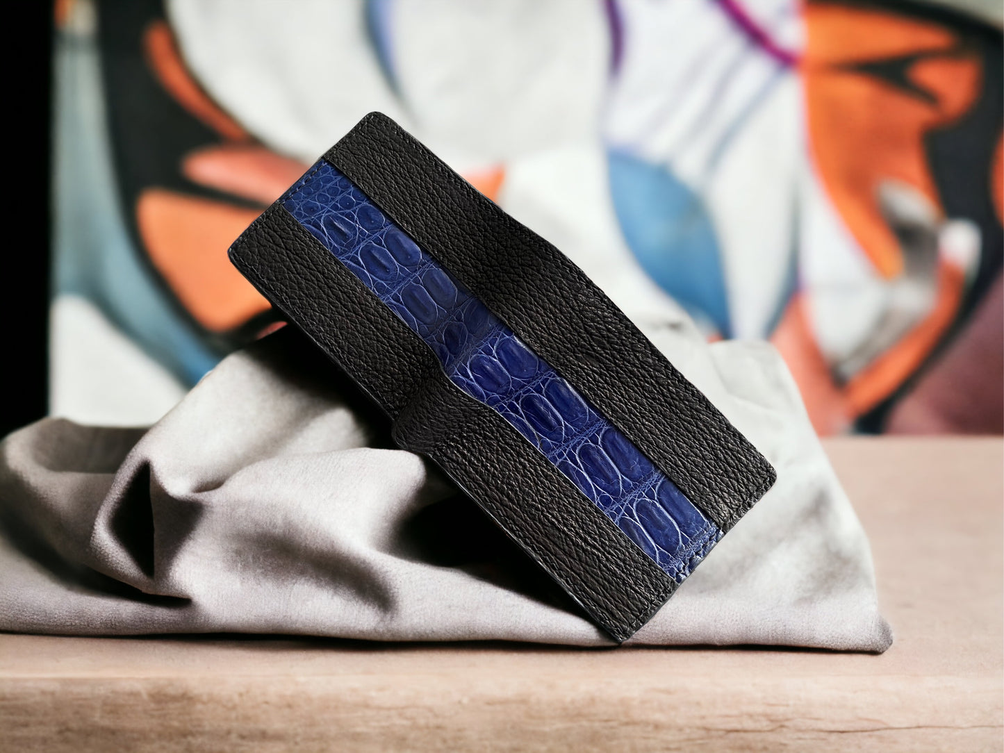 Custom Black Shark Skin & Alligator Men Wallet