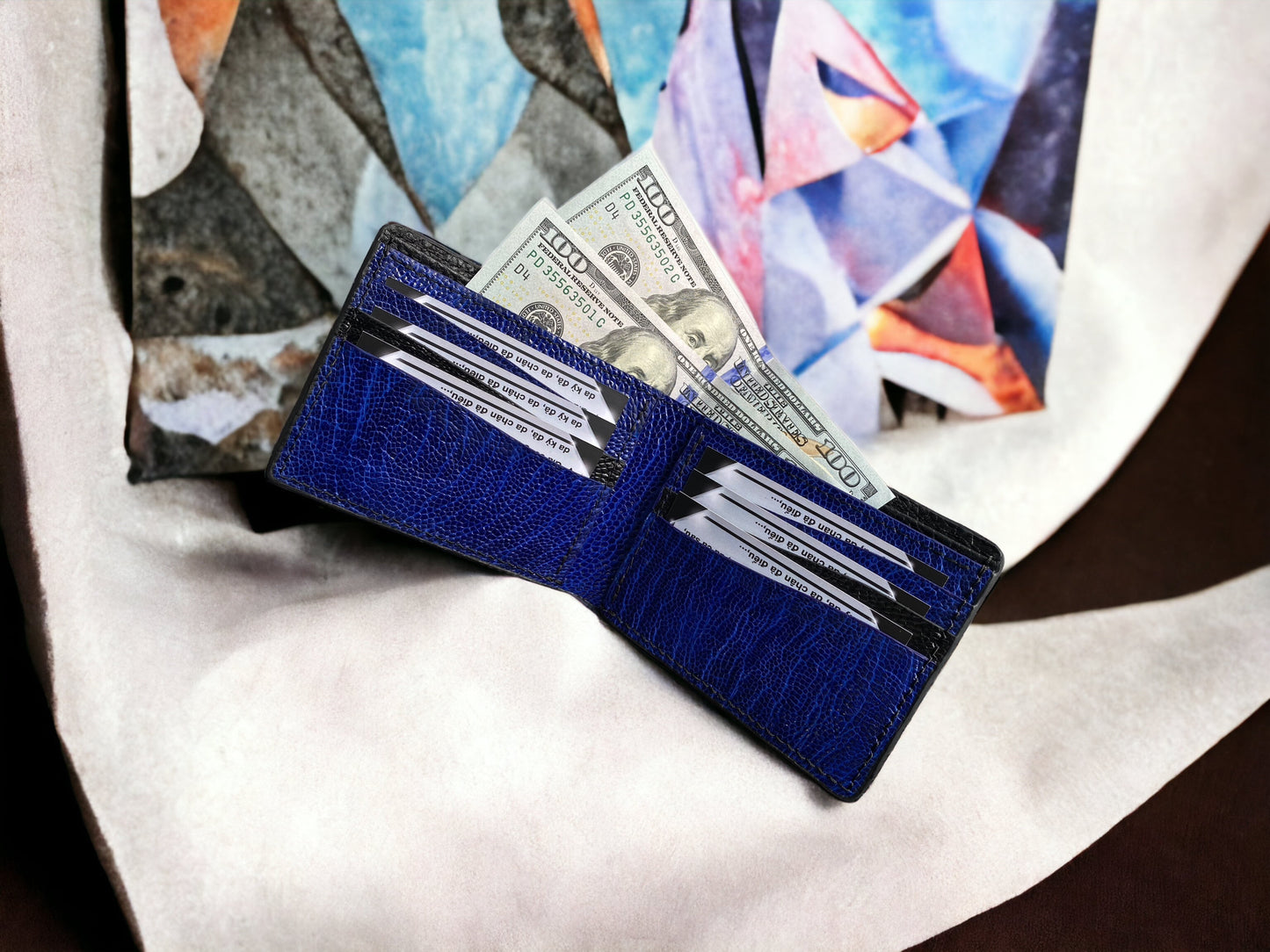 Custom Black Shark Skin & Alligator Men Wallet