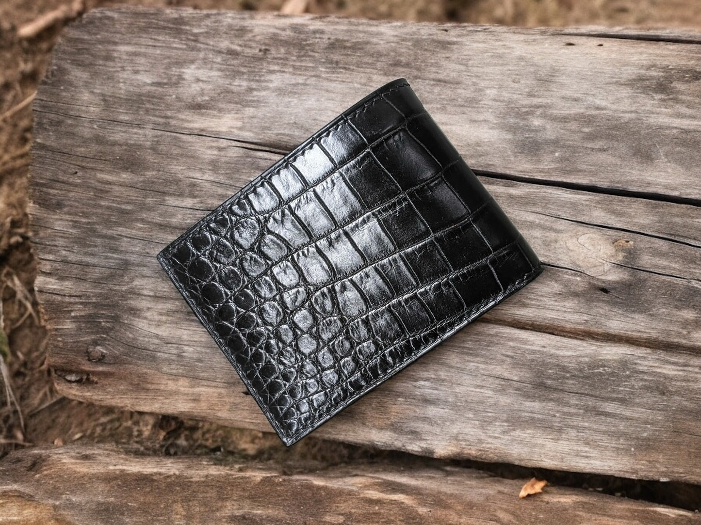 Black Alligator Leather Wallet