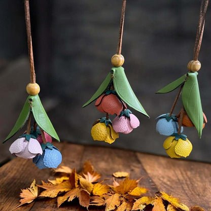 Keychain Bellflower Leather Bouquet Charm